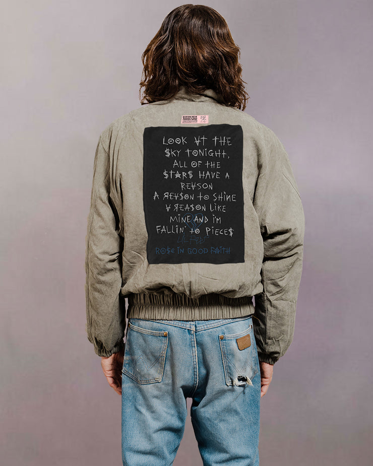 GIMME TIME SUEDED PATCH FLIGHT JACKET