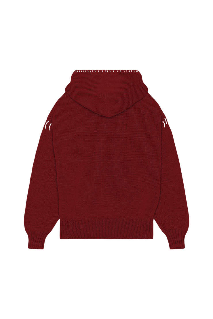 5 GAUGE KNIT HOODIE - 5 GAUGE KNIT HOODIE - ROSE IN GOOD FAITH