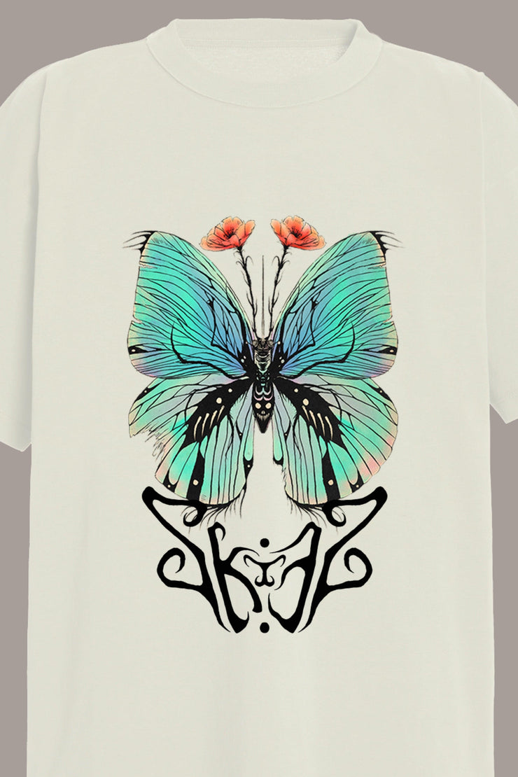 BLUE BUTTERFLY TEE - BLUE BUTTERFLY TEE - ROSE IN GOOD FAITH