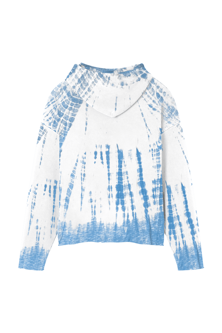 HAND-DYED SHIBORI RAW HOODIE - HAND-DYED SHIBORI RAW HOODIE - ROSE IN GOOD FAITH